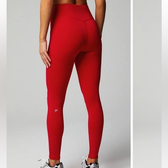 Red High waisted Fabletics leggings size small like new - Picture 2 of 5